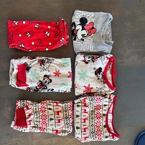 Toddler PJ lot! Disney Minnie Mouse Festive Pajama Set - Red, White, Gray
